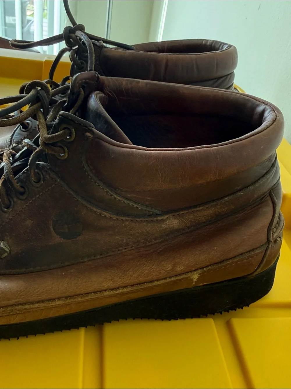 Vintage Timberland Men’s 10M Brown Leather Boots Made in USA Vibram Sole